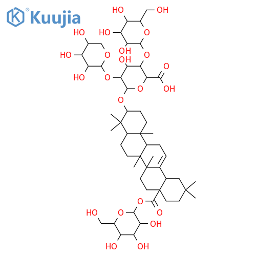 β-D-Glucopyranosiduronic acid, (3β)-28-(β-D-glucopyranosyloxy)-28-oxoolean-12-en-3-yl O-α-L-arabinopyranosyl-(1→2)-O-[β-D-glucopyranosyl-(1→4)]- (9CI) structure