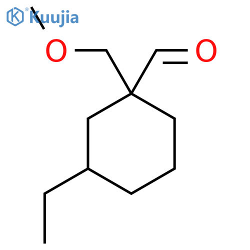 3-ethyl-1-(methoxymethyl)cyclohexane-1-carbaldehyde structure