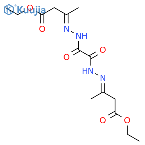 Ethanedioic acid,1,2-bis[2-(3-ethoxy-1-methyl-3-oxopropylidene)hydrazide] structure