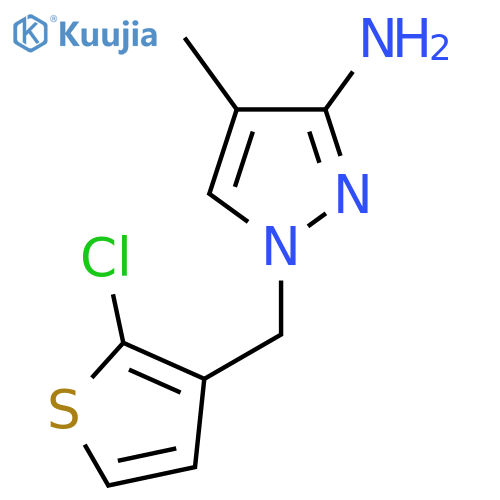 1-(2-chlorothiophen-3-yl)methyl-4-methyl-1H-pyrazol-3-amine structure