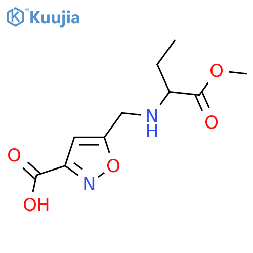5-{(1-methoxy-1-oxobutan-2-yl)aminomethyl}-1,2-oxazole-3-carboxylic acid structure