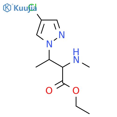 ethyl 3-(4-chloro-1H-pyrazol-1-yl)-2-(methylamino)butanoate structure