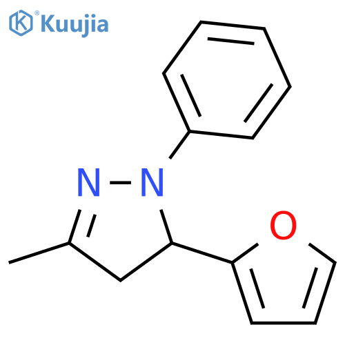 1H-Pyrazole,5-(2-furanyl)-4,5-dihydro-3-methyl-1-phenyl- structure