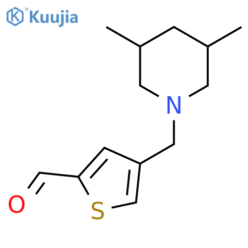 4-(3,5-dimethylpiperidin-1-yl)methylthiophene-2-carbaldehyde structure
