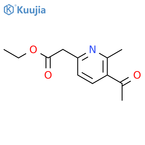 2-Pyridineacetic acid, 5-acetyl-6-methyl-, ethyl ester structure