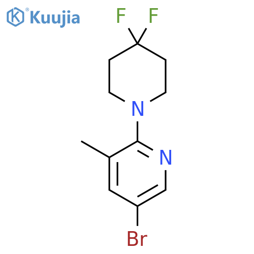 5'-Bromo-4,4-difluoro-3'-methyl-3,4,5,6-tetrahydro-2H-[1,2']bipyridinyl structure
