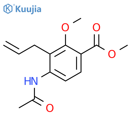 Benzoic acid, 4-(acetylamino)-2-methoxy-3-(2-propenyl)-, methyl ester structure