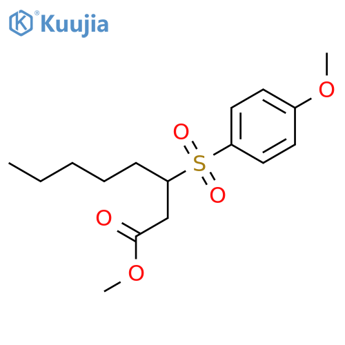 Octanoic acid, 3-[(4-methoxyphenyl)sulfonyl]-, methyl ester structure
