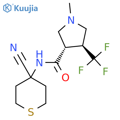 (3S,4S)-N-(4-cyanothian-4-yl)-1-methyl-4-(trifluoromethyl)pyrrolidine-3-carboxamide structure