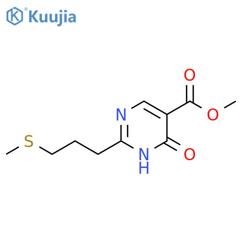 5-Pyrimidinecarboxylic acid, 1,6-dihydro-2-[3-(methylthio)propyl]-6-oxo-, methyl ester structure