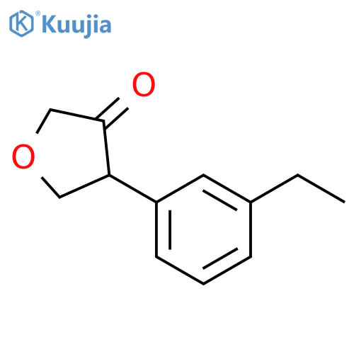 4-(3-ethylphenyl)oxolan-3-one structure