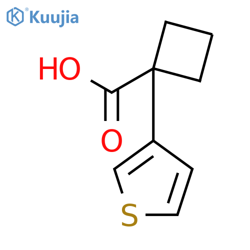 1-(thiophen-3-yl)cyclobutane-1-carboxylic acid structure