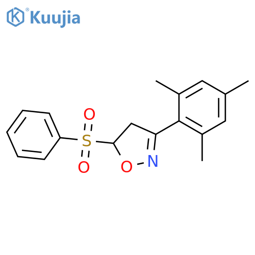 Isoxazole, 4,5-dihydro-5-(phenylsulfonyl)-3-(2,4,6-trimethylphenyl)- structure