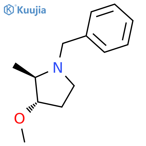Pyrrolidine, 3-methoxy-2-methyl-1-(phenylmethyl)-, (2R-trans)- structure