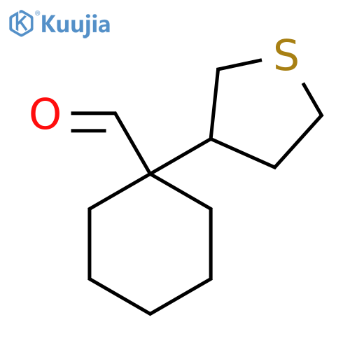 1-(thiolan-3-yl)cyclohexane-1-carbaldehyde structure