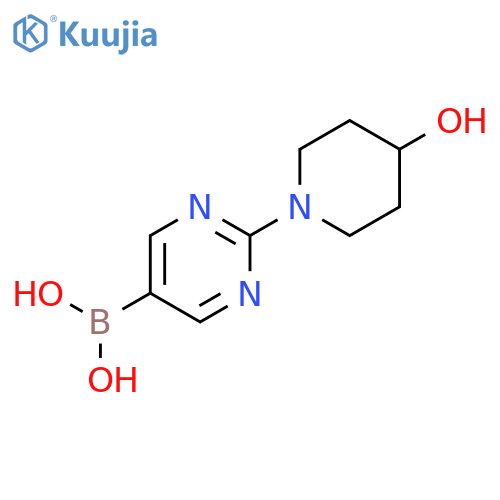 Boronic acid, B-[2-(4-hydroxy-1-piperidinyl)-5-pyrimidinyl]- structure