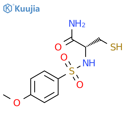 Propanamide, 3-mercapto-2-[[(4-methoxyphenyl)sulfonyl]amino]-, (R)- structure