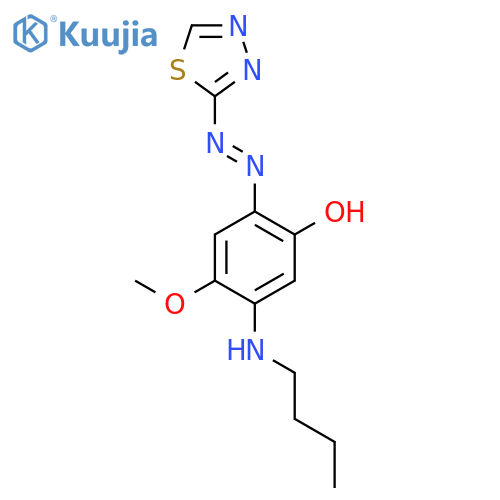 Phenol, 5-(butylamino)-4-methoxy-2-(1,3,4-thiadiazol-2-ylazo)- structure
