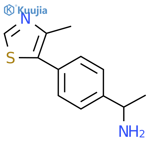 1-(4-(4-methylthiazol-5-yl)phenyl)ethan-1-amine structure