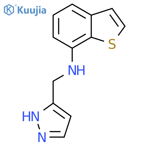 N-(1H-pyrazol-3-yl)methyl-1-benzothiophen-7-amine structure