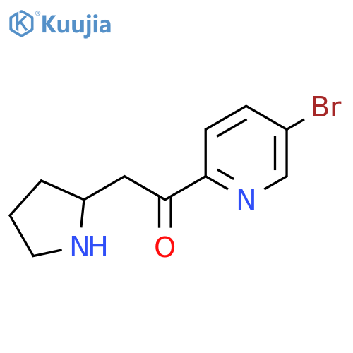 1-(5-bromopyridin-2-yl)-2-(pyrrolidin-2-yl)ethan-1-one structure