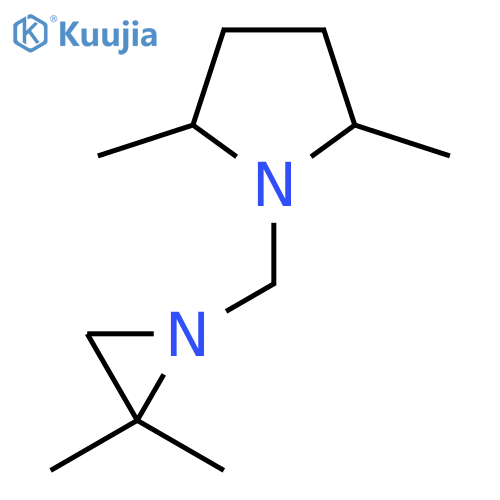 Pyrrolidine, 1-((2,2-dimethyl-1-aziridinyl)methyl)-2,5-dimethyl- structure