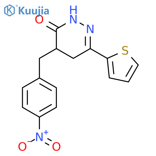 3(2H)-Pyridazinone, 4,5-dihydro-4-[(4-nitrophenyl)methyl]-6-(2-thienyl)- structure