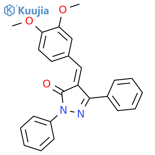 (4Z)-4-[(3,4-dimethoxyphenyl)methylidene]-1,3-diphenyl-4,5-dihydro-1H-pyrazol-5-one structure