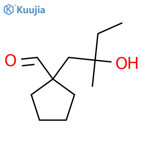 1-(2-hydroxy-2-methylbutyl)cyclopentane-1-carbaldehyde structure