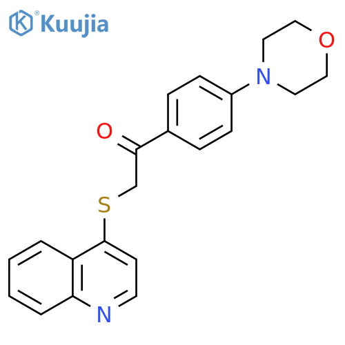 Ethanone, 1-[4-(4-morpholinyl)phenyl]-2-(4-quinolinylthio)- structure