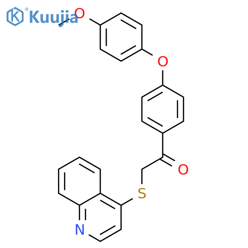 Ethanone, 1-[4-(4-methoxyphenoxy)phenyl]-2-(4-quinolinylthio)- structure
