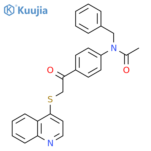Acetamide, N-(phenylmethyl)-N-[4-[(4-quinolinylthio)acetyl]phenyl]- structure