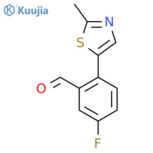 5-Fluoro-2-(2-methyl-1,3-thiazol-5-yl)benzaldehyde structure