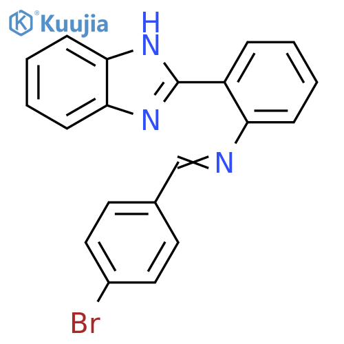 (1E)-N-2-(1H-1,3-benzodiazol-2-yl)phenyl-1-(4-bromophenyl)methanimine structure