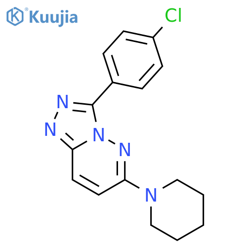 1,2,4-Triazolo[4,3-b]pyridazine, 3-(4-chlorophenyl)-6-(1-piperidinyl)- structure