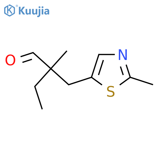 2-methyl-2-(2-methyl-1,3-thiazol-5-yl)methylbutanal structure