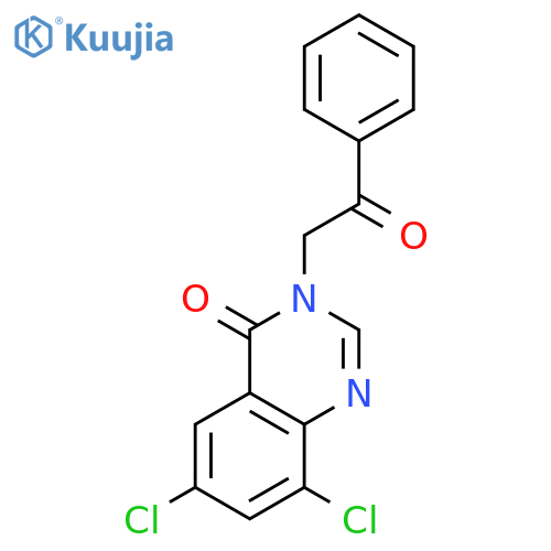4(3H)-Quinazolinone, 6,8-dichloro-3-(2-oxo-2-phenylethyl)- structure