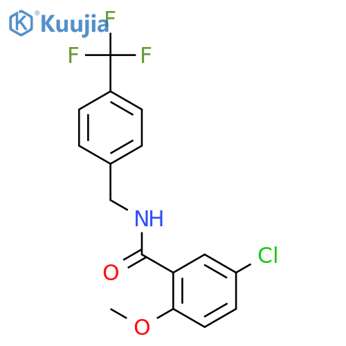 Benzamide, 5-chloro-2-methoxy-N-[[4-(trifluoromethyl)phenyl]methyl]- structure