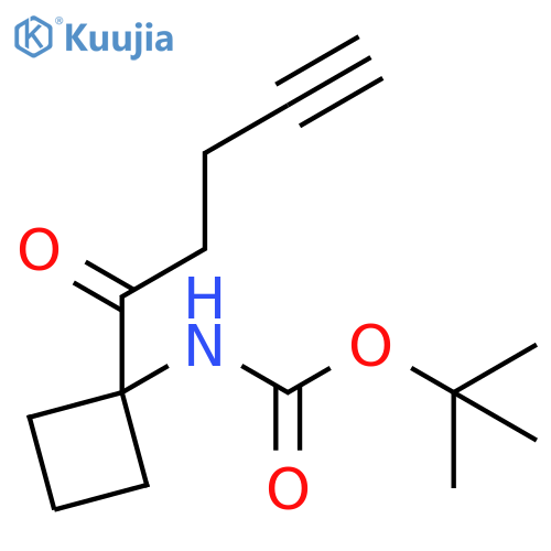Carbamic acid, N-[1-(1-oxo-4-pentyn-1-yl)cyclobutyl]-, 1,1-dimethylethyl ester structure