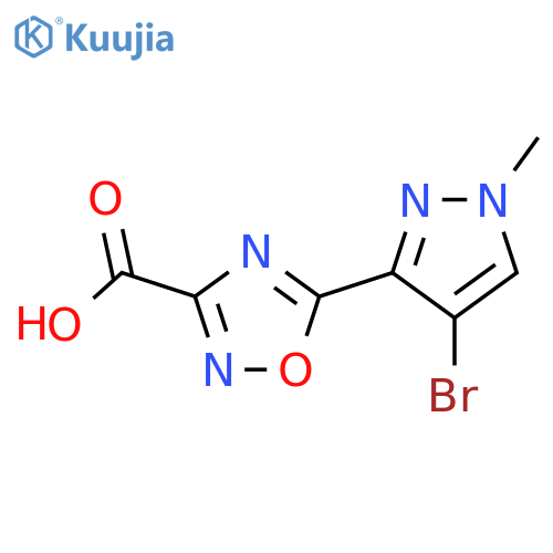 5-(4-bromo-1-methyl-1H-pyrazol-3-yl)-1,2,4-oxadiazole-3-carboxylic acid structure