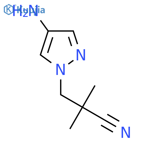 3-(4-amino-1H-pyrazol-1-yl)-2,2-dimethylpropanenitrile structure