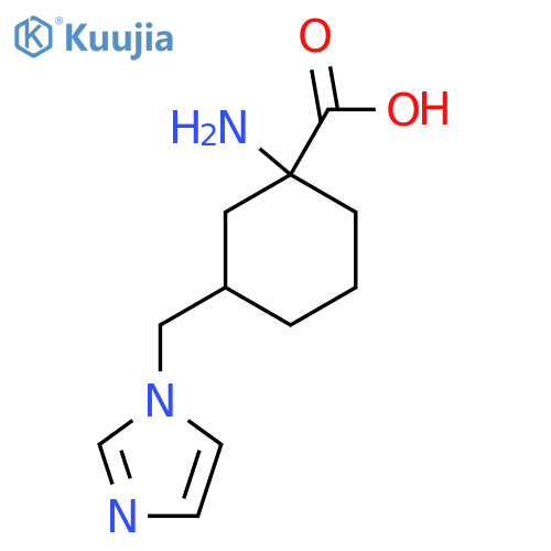 1-amino-3-(1H-imidazol-1-yl)methylcyclohexane-1-carboxylic acid structure