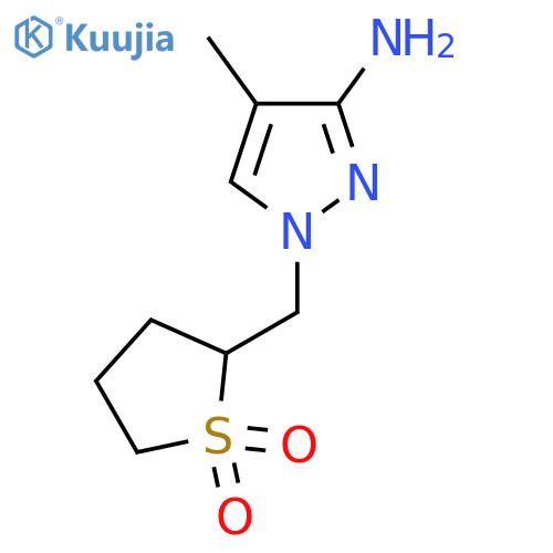2-(3-amino-4-methyl-1H-pyrazol-1-yl)methyl-1lambda6-thiolane-1,1-dione structure