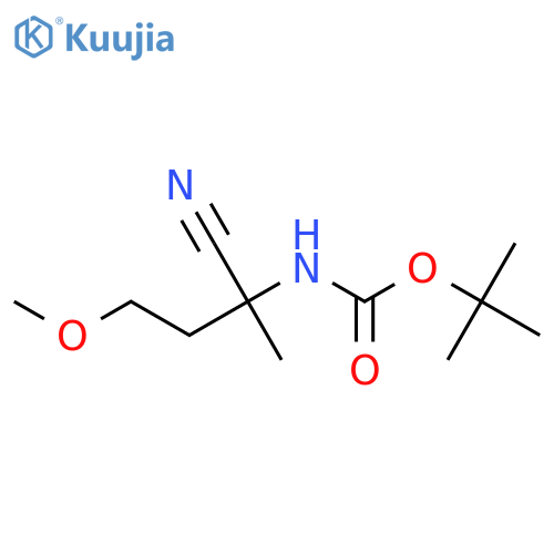 tert-butyl N-(1-cyano-3-methoxy-1-methylpropyl)carbamate structure