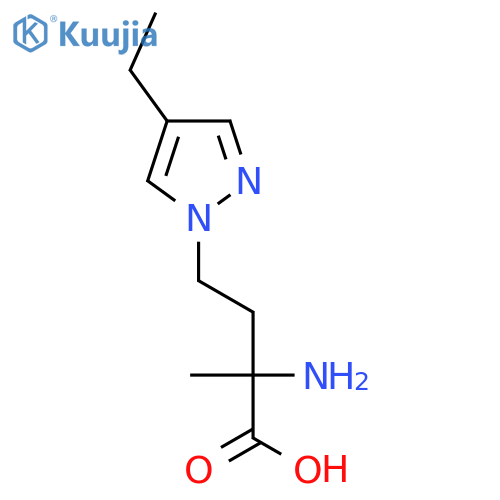 2-amino-4-(4-ethyl-1H-pyrazol-1-yl)-2-methylbutanoic acid structure