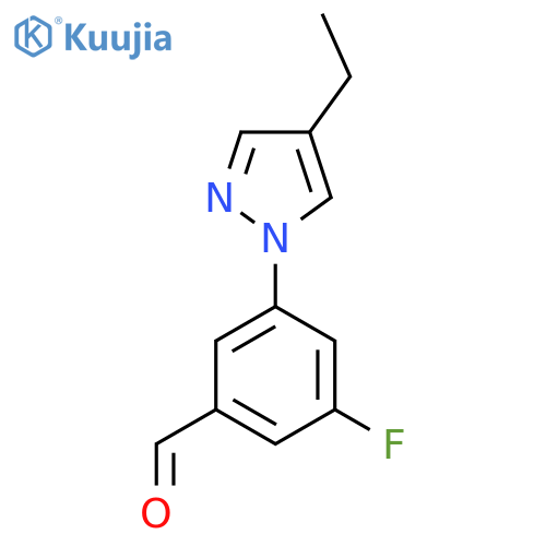 3-(4-ethyl-1H-pyrazol-1-yl)-5-fluorobenzaldehyde structure