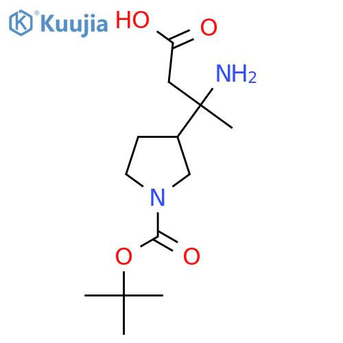 3-amino-3-{1-(tert-butoxy)carbonylpyrrolidin-3-yl}butanoic acid structure