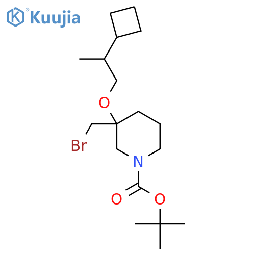 tert-butyl 3-(bromomethyl)-3-(2-cyclobutylpropoxy)piperidine-1-carboxylate structure