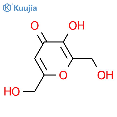 3-Hydroxy-2,6-bis(hydroxymethyl)-4-pyrone structure