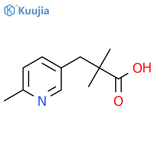 2,2-dimethyl-3-(6-methylpyridin-3-yl)propanoic acid structure